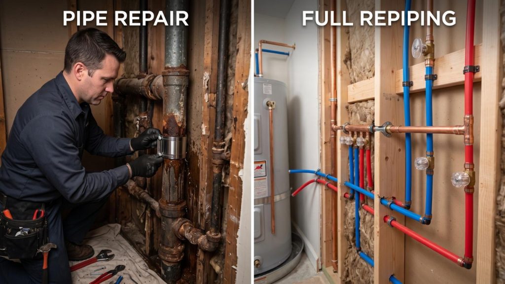 Pipe Repair vs Repiping: Which Do You Need? | OC Repipes